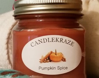 Pumpkin Spice - 8oz Mason Jar Container Candle