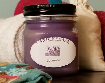 Lavender- 8oz Mason Jar Candle
