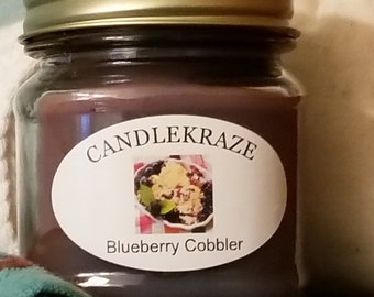 BlueBerry Cobbler- 8oz Mason Jar Candle