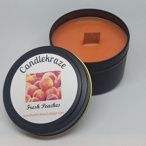 Fresh Peaches -  8oz Wood Wick Candle