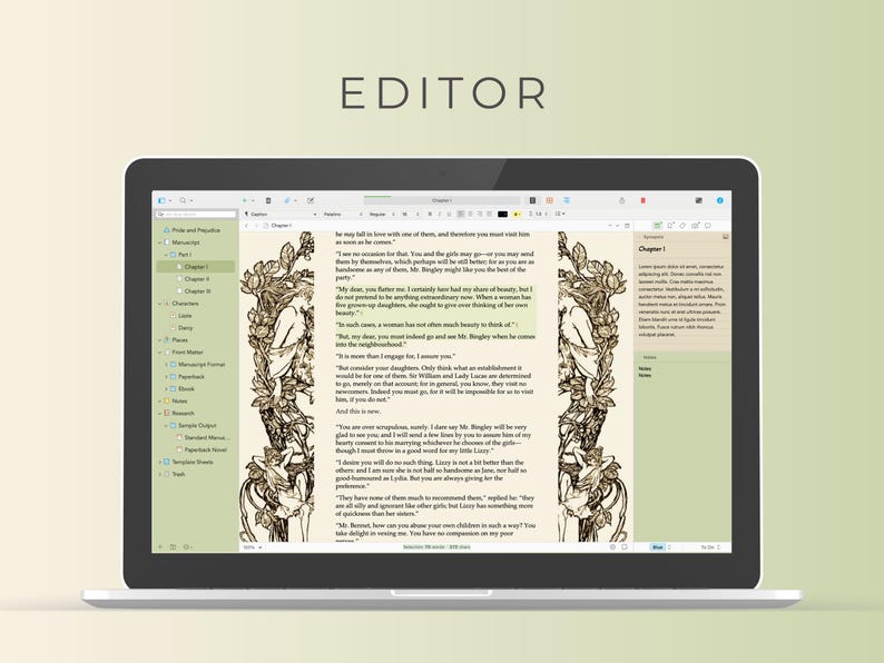 Titania Fairycore Light Scrivener Theme | macOS image 2