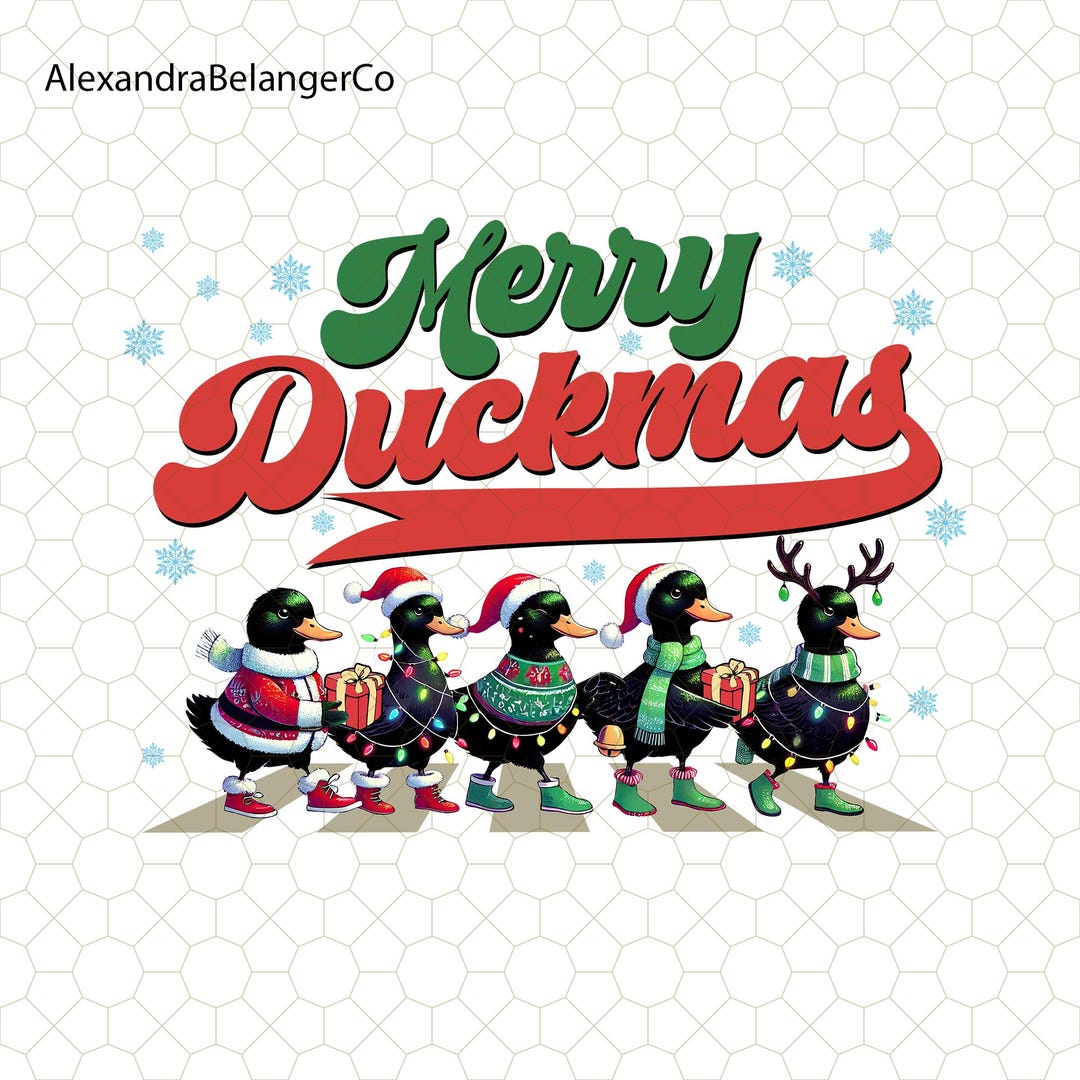 Black Duck Merry Duckmas Png, Merry Christmas, Christmas Ducks Png ...