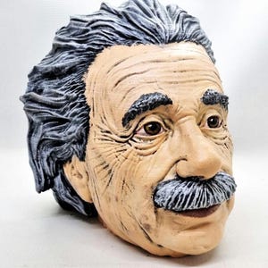 Albert Einstein Inspired Headphone Stand/Unigue Desk Organizer/Home Decor/ 3D Printed and Hand Painted Figure