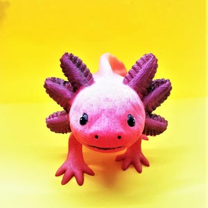 Axolotl Figurine ( Red ) -  Salamander Fish - 3D Printed And Hand Painted Model