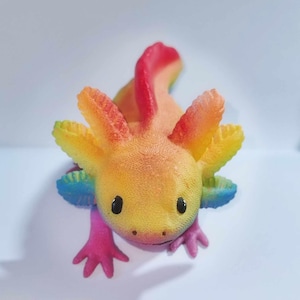 Axolotl Figurine ( Rainbow ) -  Salamander Fish - 3D Printed And Hand Painted Model