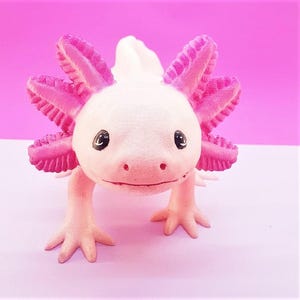Axolotl Figurine (Pink) -  Salamander Fish - 3D Printed And Hand Painted Model