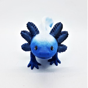 Axolotl Figurine ( Blue ) -  Salamander Fish - 3D Printed And Hand Painted Model