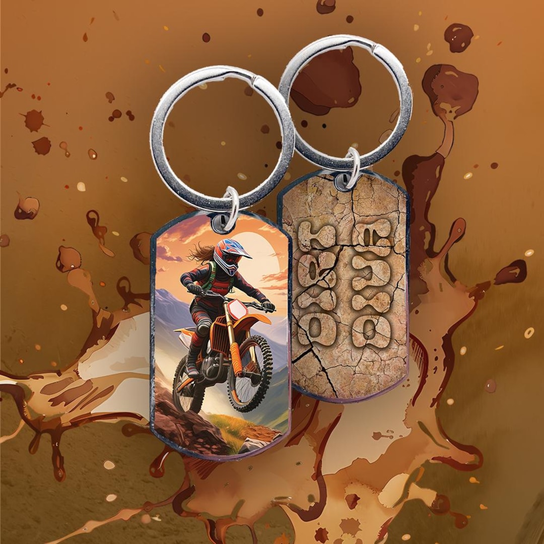 Dirt Bike Keychain for Women Riders – Female Motocross Rider Design ...