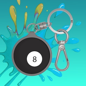 8Ball Keychain Eight Ball Keychain Gift for Pool Player Pool Ball Keychain 8Ball Keyring Keychain Magic 8Ball Billiards Gift for Pool Player
