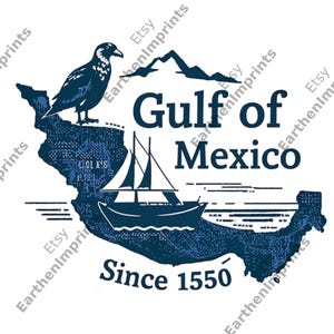 Mapa vintage del Golfo de México (descarga digital), carta náutica desde 1550, arte mural marítimo histórico, póster imprimible de exploración oceánica