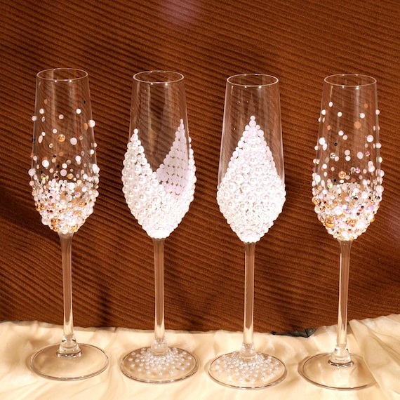 Eparé Double Wall Stemless Champagne Flutes Glass - Set Of 2 Lightweight Mimosa And Prosecco Glasses For Bridal Shower, Bridesmaid Gift - Modern Stemless Champagne Glasses