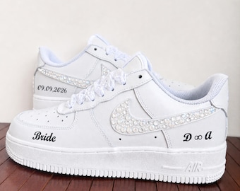 Wedding Sparkling Rhinestones Sneakers -Personalized Wedding Sneakers for Bridal - Prom Sneakers - Lace Bridal Shoes-Unique Anniversary Gift
