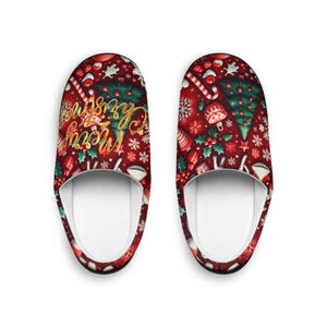 Christmas Indoor Slippers, Festive House Shoes, Holiday Slip-Ons, Women&#39;s Cozy Footwear, Xmas Gift Idea