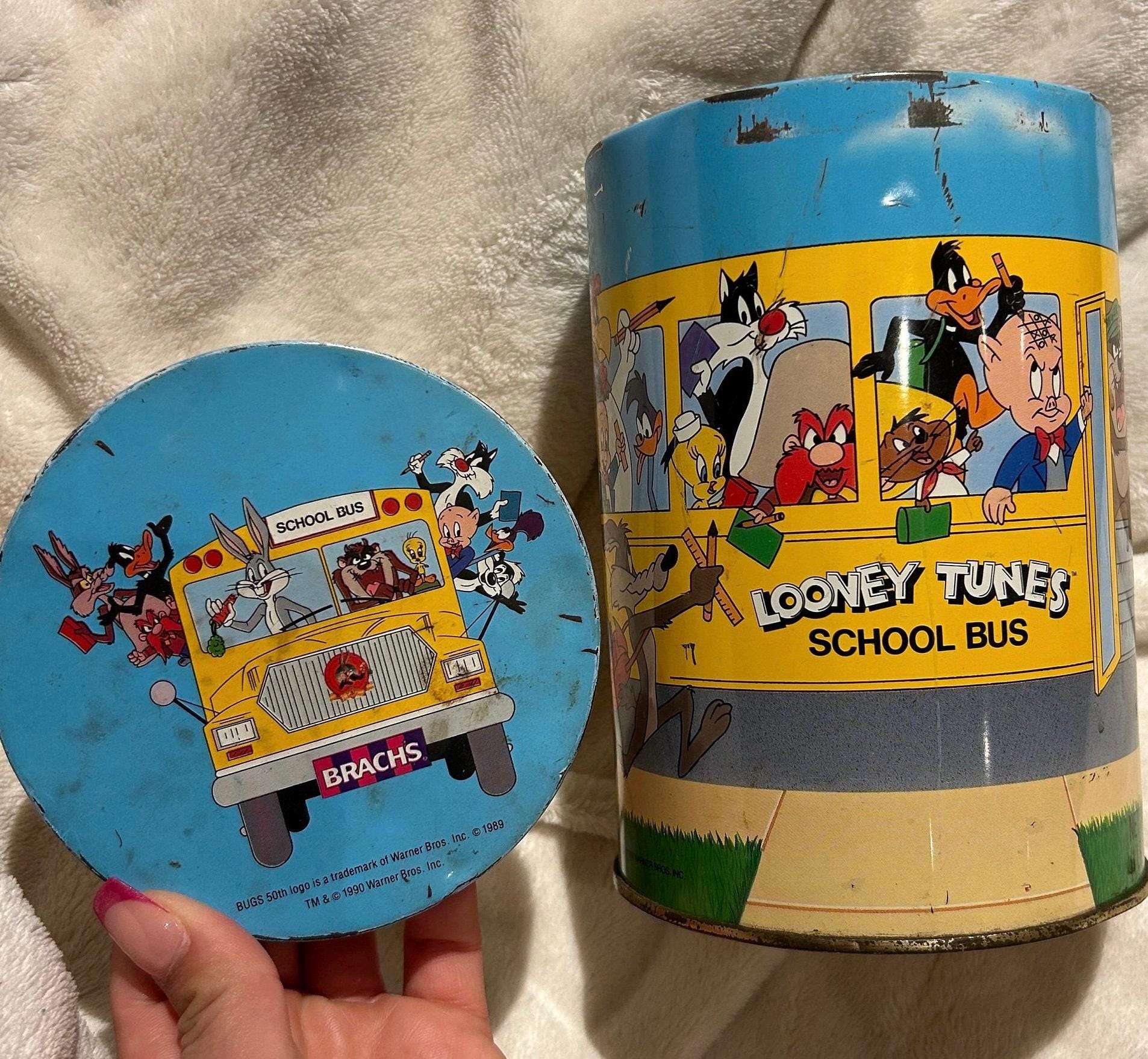 Looney Tunes School Bus Tin 1990 Vintage - Etsy