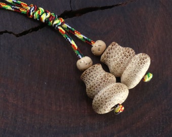 Small Double Hulu Bamboo Calabash Lucky Charm (five-colour string)