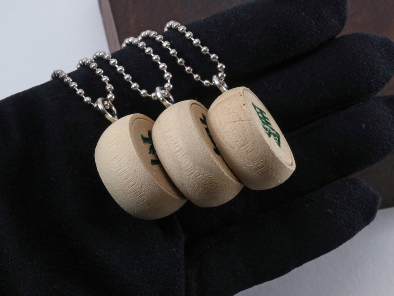 卒/車/馬 green Chinese Chess Wooden Charm With Ball Chain old piece restyled Listing for One zdjęcie 7