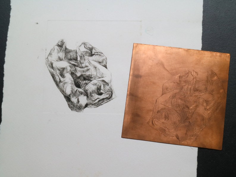 original intaglio plate Plastic Bag drawing plate only