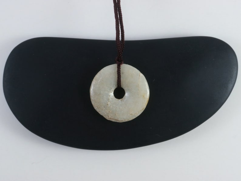 natural lines Brown Chinese Jade necklace Ping An Kou \u5e73\u5b89\u6263