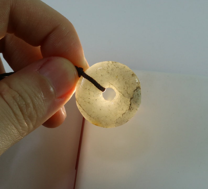 natural lines Brown Chinese Jade necklace Ping An Kou \u5e73\u5b89\u6263