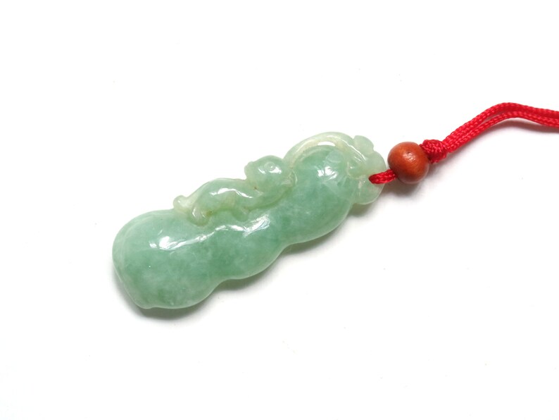 Green Bean With Beast Jade Necklace Pendant Irregularity