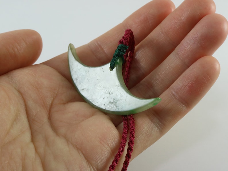 Crescent jade necklace worn jadeite beauty