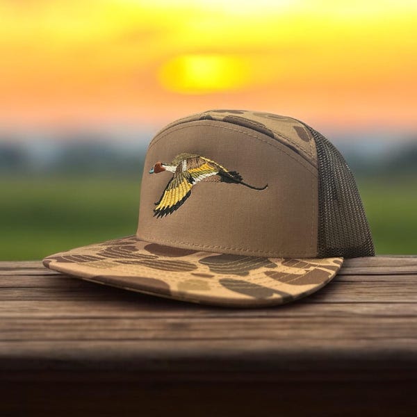 PinTail Duck Embroidered Hat (7 panel SnapBack)