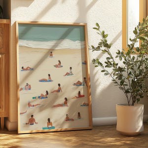 Summer Beach Scene Art Print: Coastal Relaxation (Digital Download)