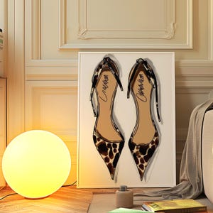 Leopard Print High Heel Fashion Illustration - Chic Shoe Art Print - Digital Download for Stylish Wall Decor - Luxury Fashion Prints