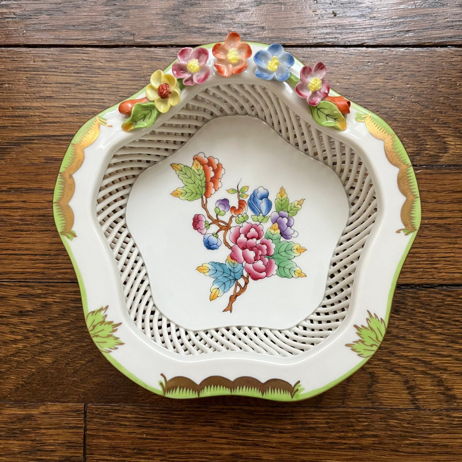 Vintage Herend Openwork Candy Dish