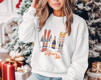 Après Ski Sweatshirt Skiing Sweatshirt Retro Ski Distressed Vintage Ski Lover Gift New Years Eve Outfit Champagne Sweatshirt Aspen Winter