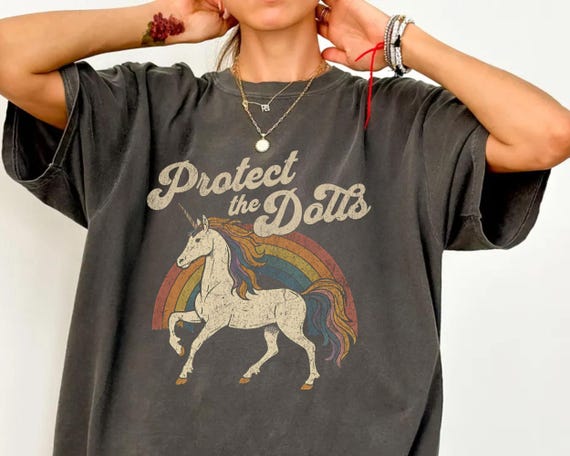 Protect the Dolls Shirt, Trans Rights T-Shirt, LGBTQ Pride Unicorn Tee, Pedro Pascal Inspired Queer Protest Shirt Anti-Trump Democrat Gift