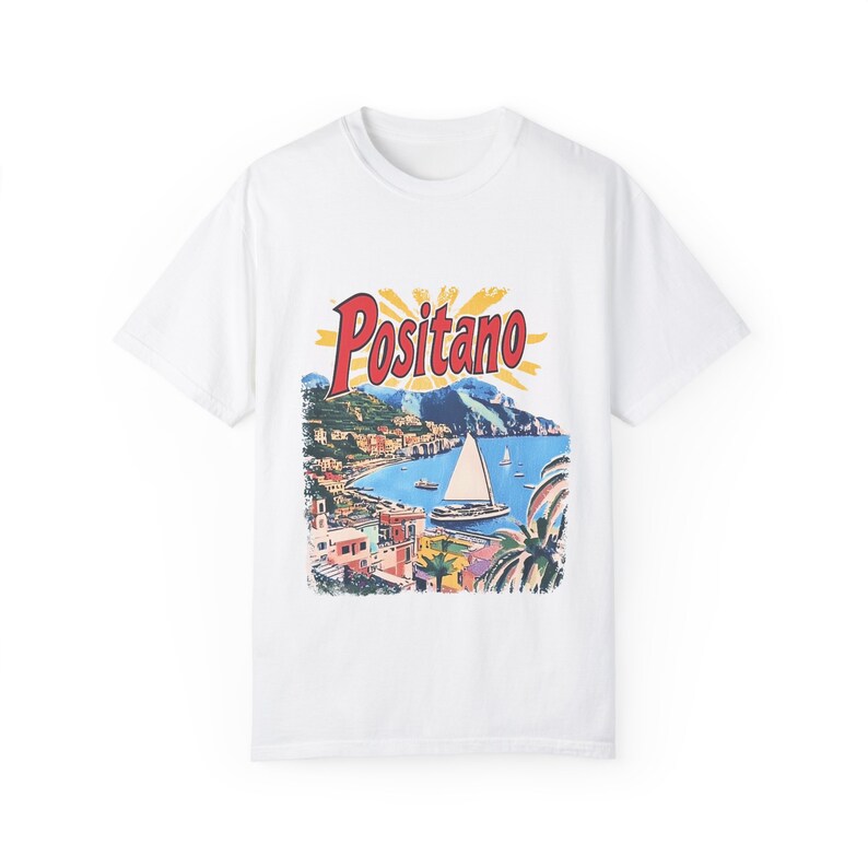 Positano Shirt, Amalfi Coast Tshirt, Italy Shirt , Coastal Grandmother Vintage Aesthetic, Retro Graphic shirt, Italian image 5