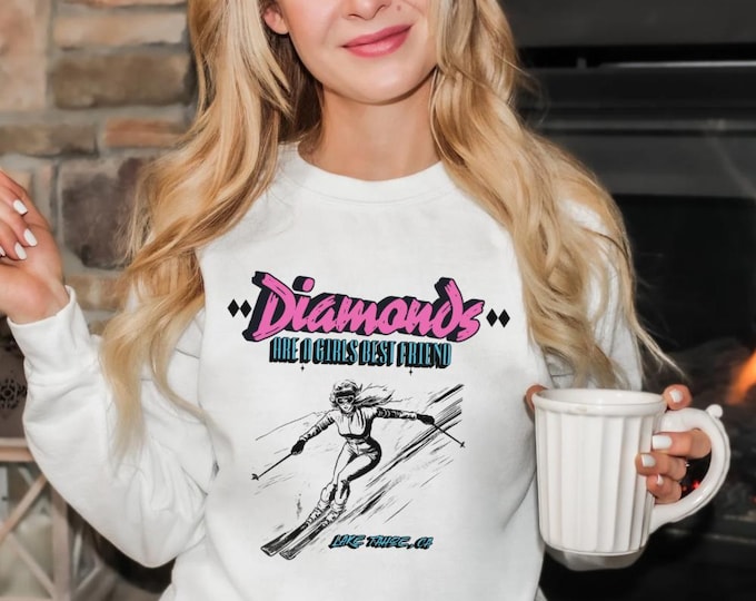 Diamonds Are A Girls Best Friend sweatshirt Black Diamonds Apres Ski vintage ski sweatshirt Double Black Diamonds sweatshirt ski gift