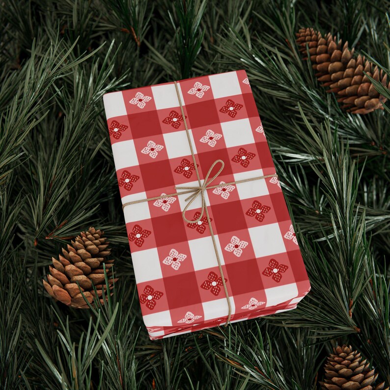 Picnic Pattern Ripped Paper Picnic Table Wrapping Paper BBQ Country Picnic Themed Gift Vintage ...