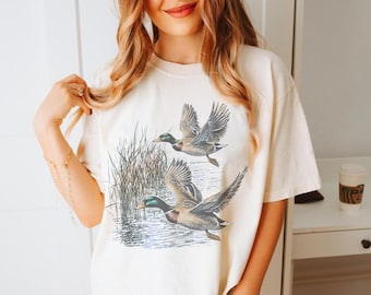 Camisa de caza de patos desgastada Camisa de pato real Caza de patos Temporada de caza de patos Camisa desgastada de estilo vintage para exteriores y naturaleza