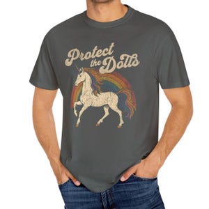 Protect the Dolls Shirt, Trans Rights T-Shirt, LGBTQ Pride Unicorn Tee, Pedro Pascal Inspired Queer Protest Shirt Anti-Trump Democrat Gift image 7
