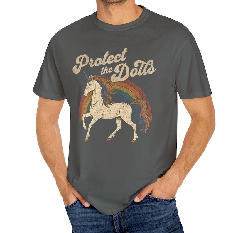 Protect the Dolls Shirt, Trans Rights T-Shirt, LGBTQ Pride Unicorn Tee, Pedro Pascal Inspired Queer Protest Shirt Anti-Trump Democrat Gift image 7