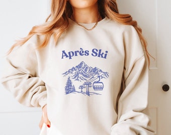 Sweater après-skilift, kersttrui winterskiën, skiweekendtrip, sweatshirt meisjesweekend skitrip, Apres-ski Aspen CO
