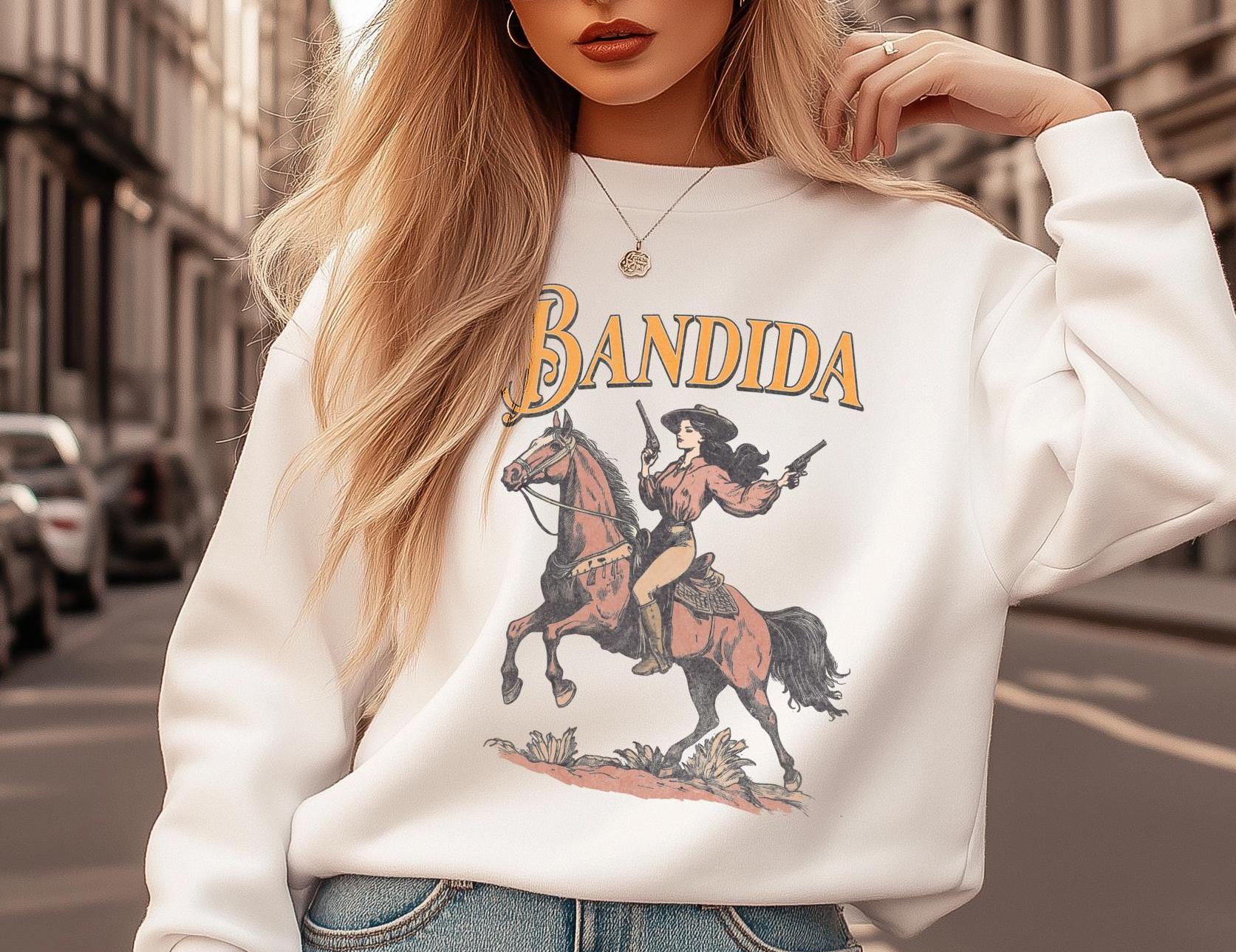 Bandida Distressed Feminist Sweatshirt Western Cowgirl Rebel Country Girl Shirt Bohemian Shirt Western Cowgirl Bandita bandits womens rights