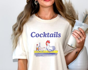 Haan cocktails maken shirt cocktailparty shirt happy hour barman shirt drank cadeau drinken shirt cocktail cadeaus grappig drinkshirt