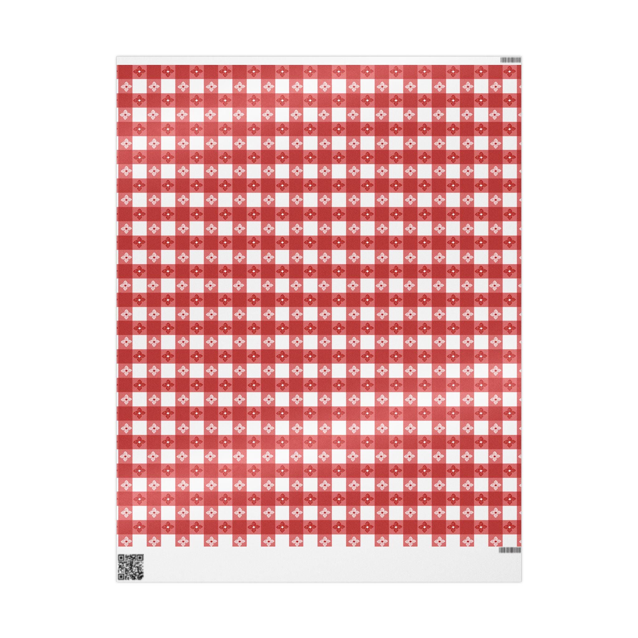 Picnic Pattern Ripped Paper Picnic Table Wrapping Paper BBQ Country Picnic Themed Gift Vintage ...