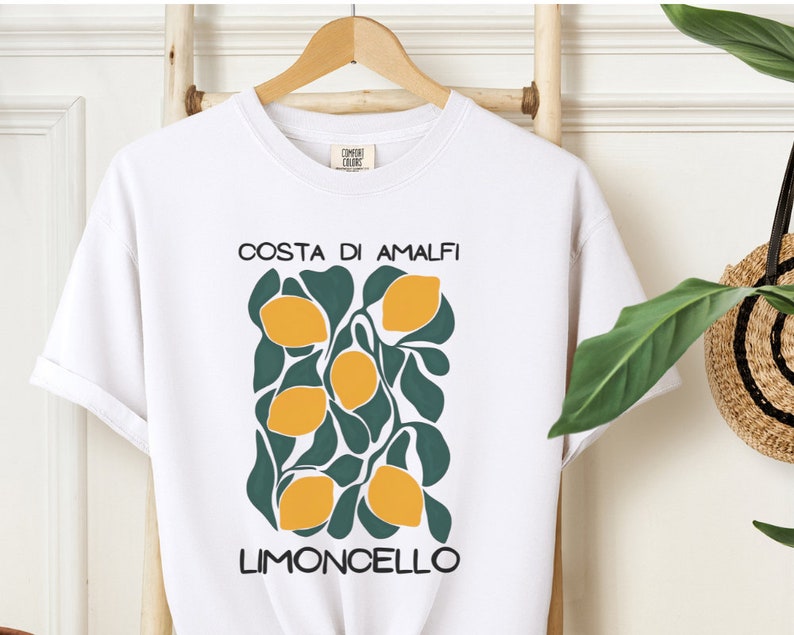 Camisa de limón Limoncello, camiseta de la Costa de Amalfi, camisa de limón, camisa de Positano, camiseta de limones italianos Camisa estilo Matisse La Dolce Vita imagen 6
