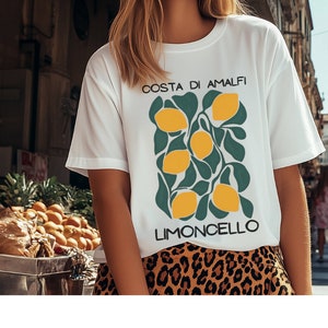 Camisa de limón Limoncello, camiseta de la Costa de Amalfi, camisa de limón, camisa de Positano, camiseta de limones italianos Camisa estilo Matisse La Dolce Vita imagen 2