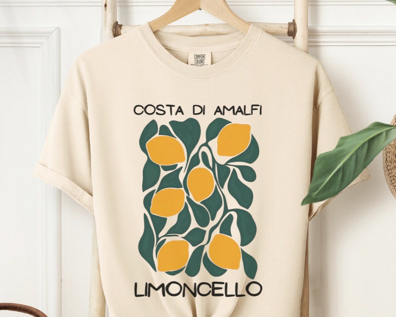 Camisa de limón Limoncello, camiseta de la Costa de Amalfi, camisa de limón, camisa de Positano, camiseta de limones italianos Camisa estilo Matisse La Dolce Vita imagen 5