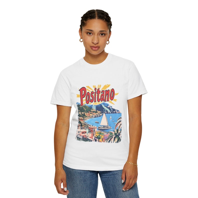 Positano Shirt, Amalfi Coast Tshirt, Italy Shirt , Coastal Grandmother Vintage Aesthetic, Retro Graphic shirt, Italian image 8