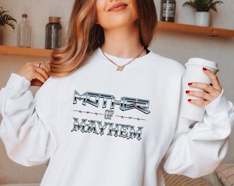 Mother Of Mayhem Sweatshirt Alt Rocker Mom Heavy Metal Punk Rock Mom Mothers Day Gothic Rocker Mom Shirt Cool Mom Sweatshirt Gift For Mom