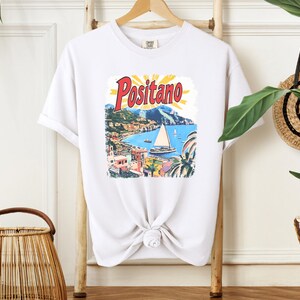 Positano Shirt, Amalfi Coast Tshirt, Italy Shirt , Coastal Grandmother Vintage Aesthetic, Retro Graphic shirt, Italian image 4