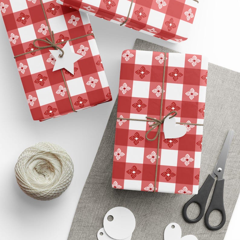 Picnic Table Wrapping Paper BBQ Country Picnic Themed Gift Vintage ...