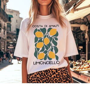 Camisa de limón Limoncello, camiseta de la Costa de Amalfi, camisa de limón, camisa de Positano, camiseta de limones italianos Camisa estilo Matisse La Dolce Vita imagen 1