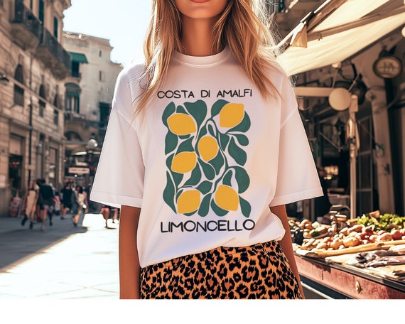 Limoncello Lemon Shirt, Amalfi Coast Tshirt , Lemon Shirt, Positano Shirt, Italian Lemons Tshirt Matisse style shirt La Dolce Vita